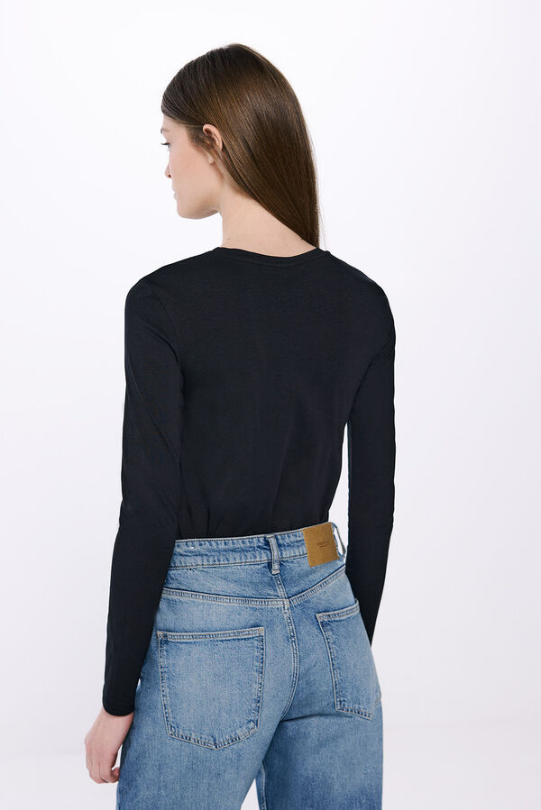 Springfield Camiseta justa de algod&atilde;o  preto