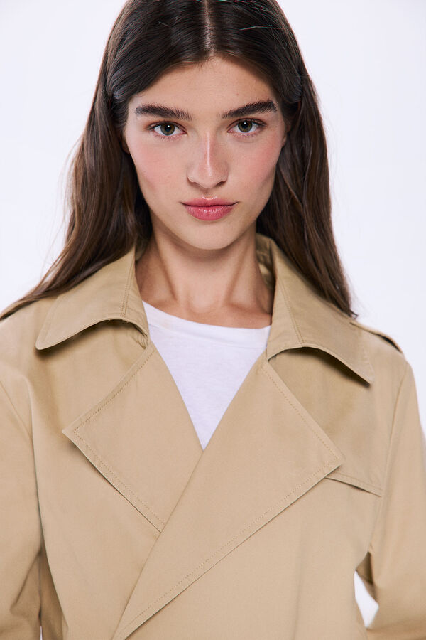 Springfield Belted trench coat nude