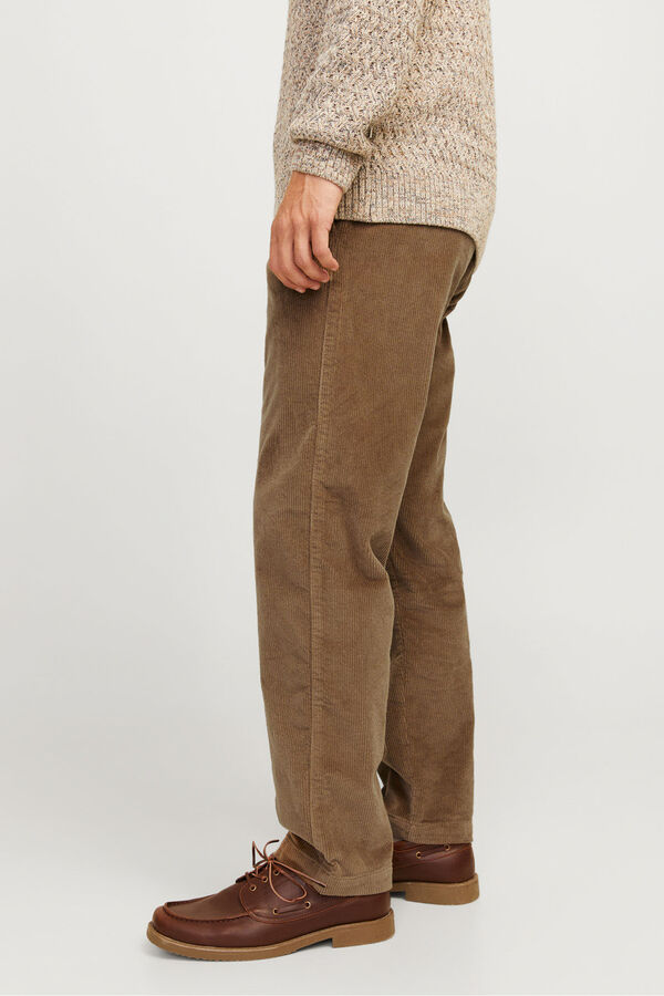 Jack & Jones Calça jogger de veludo cotelê cru