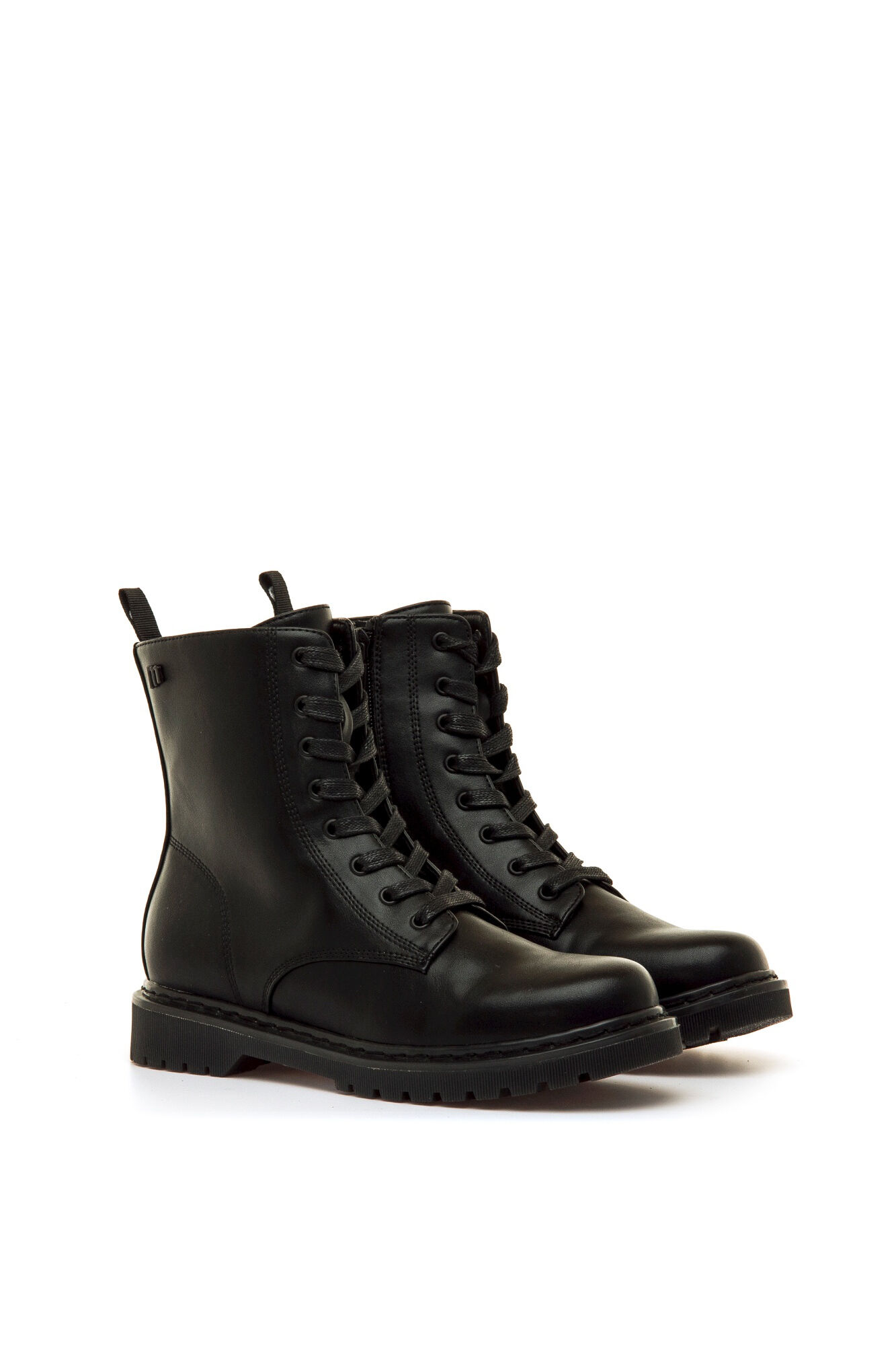 MTNG Botines militares con cordones y suela dentada