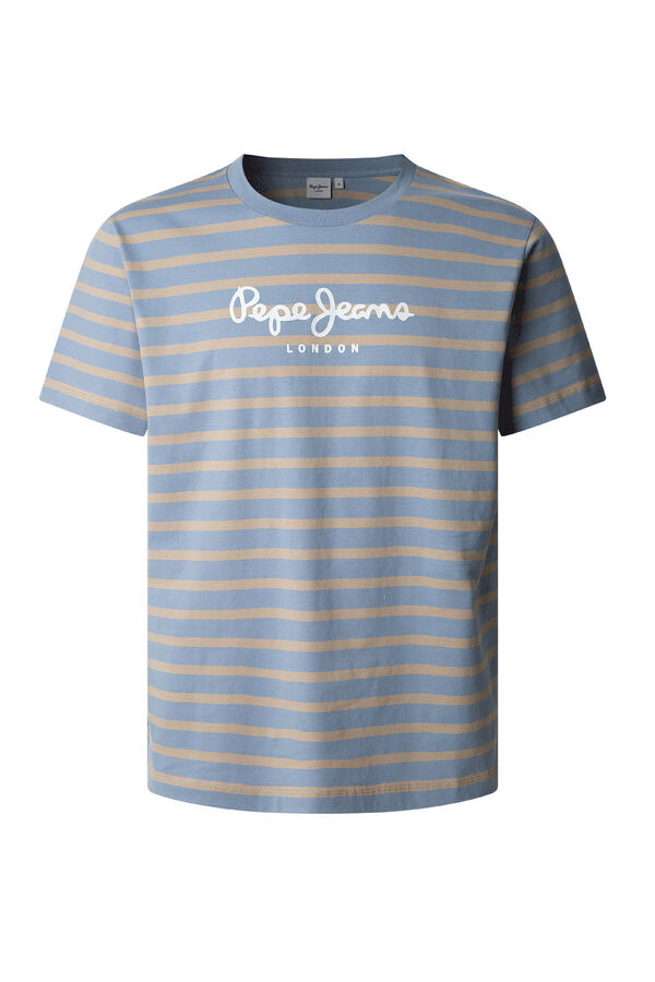 Pepe Jeans Striped Eggo Short Sleeve T-shirt blue
