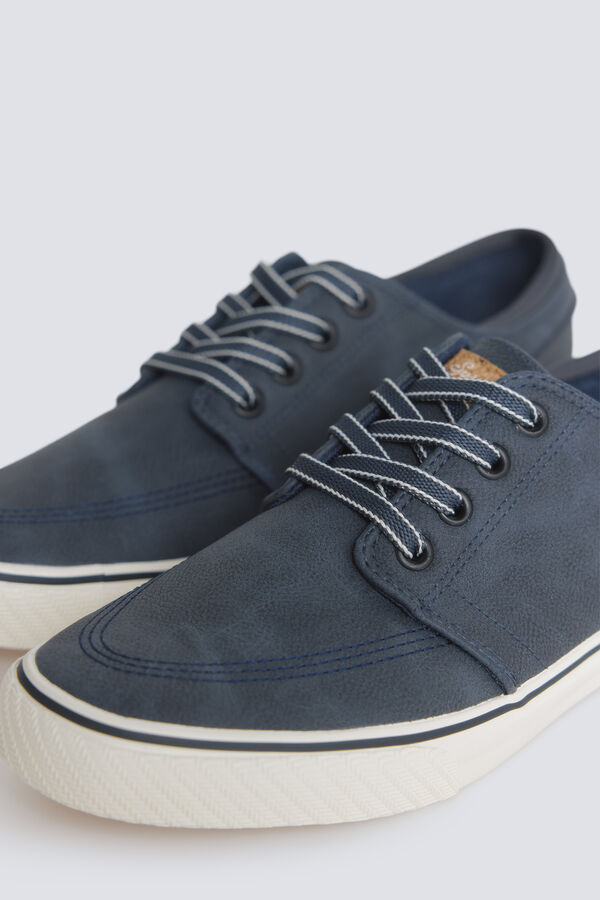 Springfield Sneaker ic&oacute;nica em efeito pele azul
