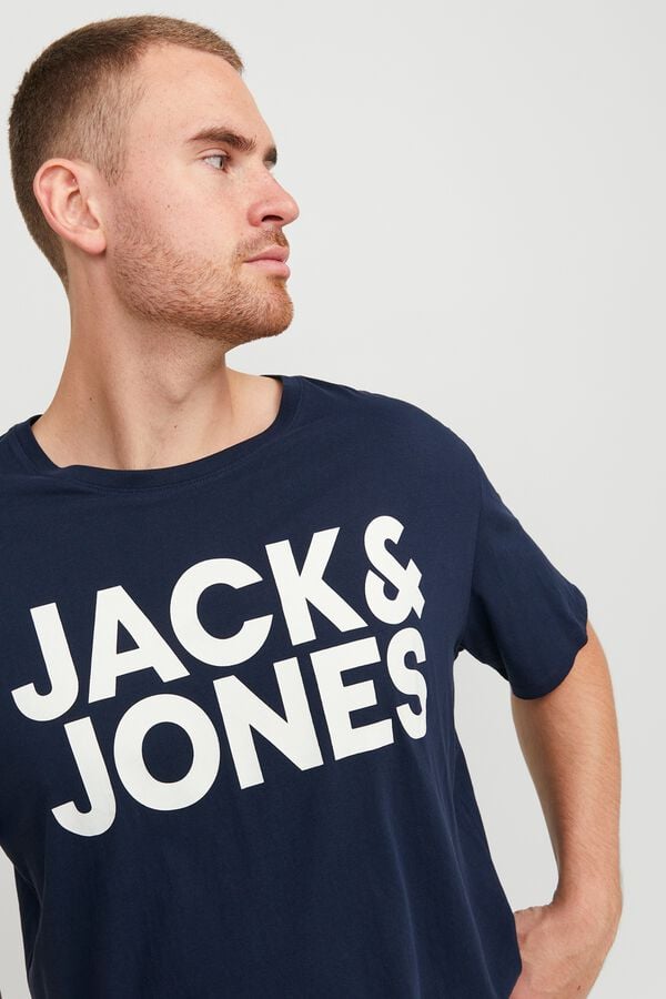 Jack & Jones PLUS T-shirt estampada de manga curta azul