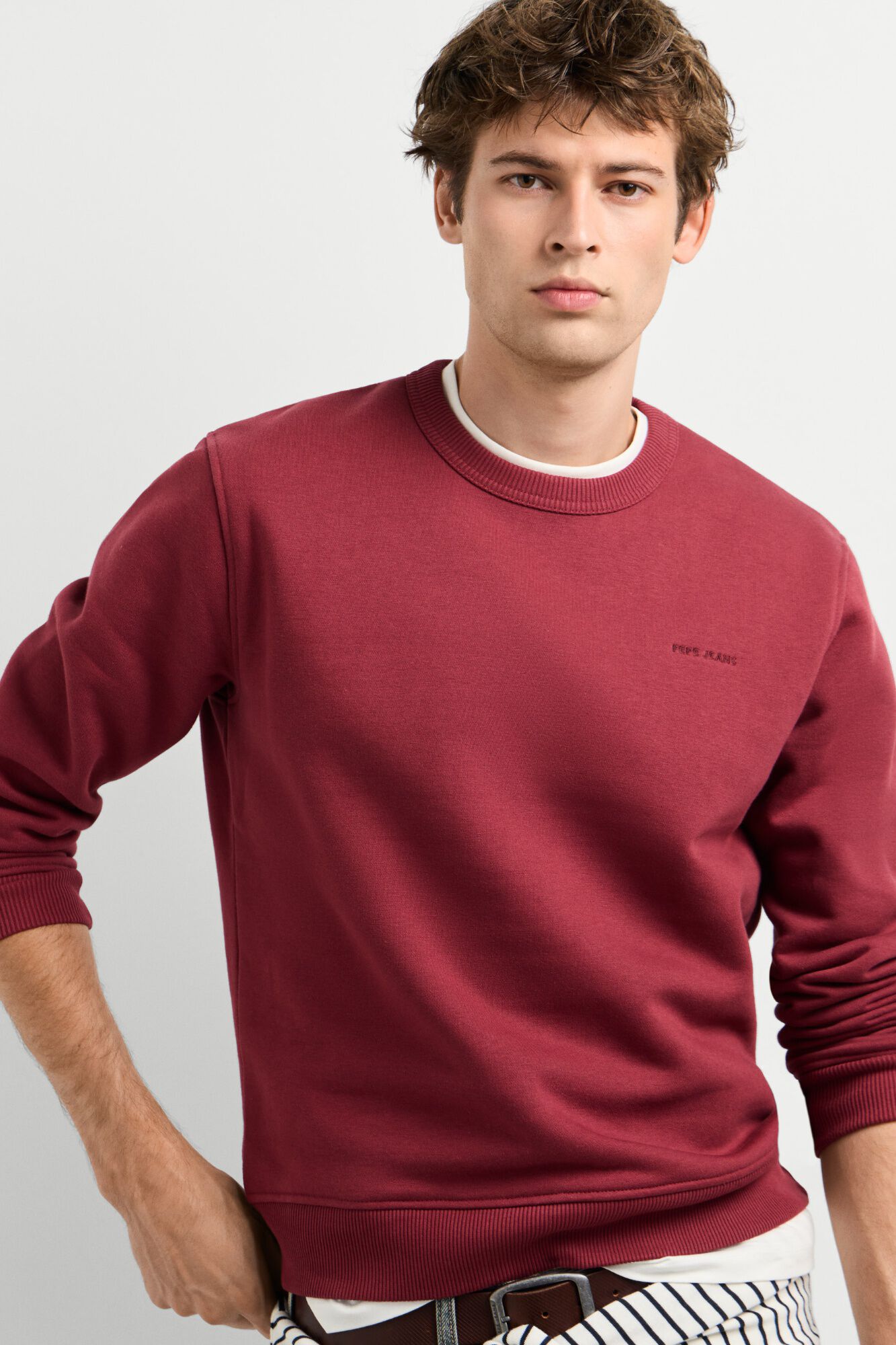 Pepe Jeans Sweatshirt com logo gola redonda