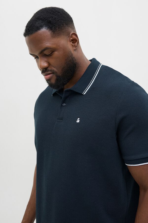 Jack & Jones PLUS Polo b&aacute;sico manga curta azul