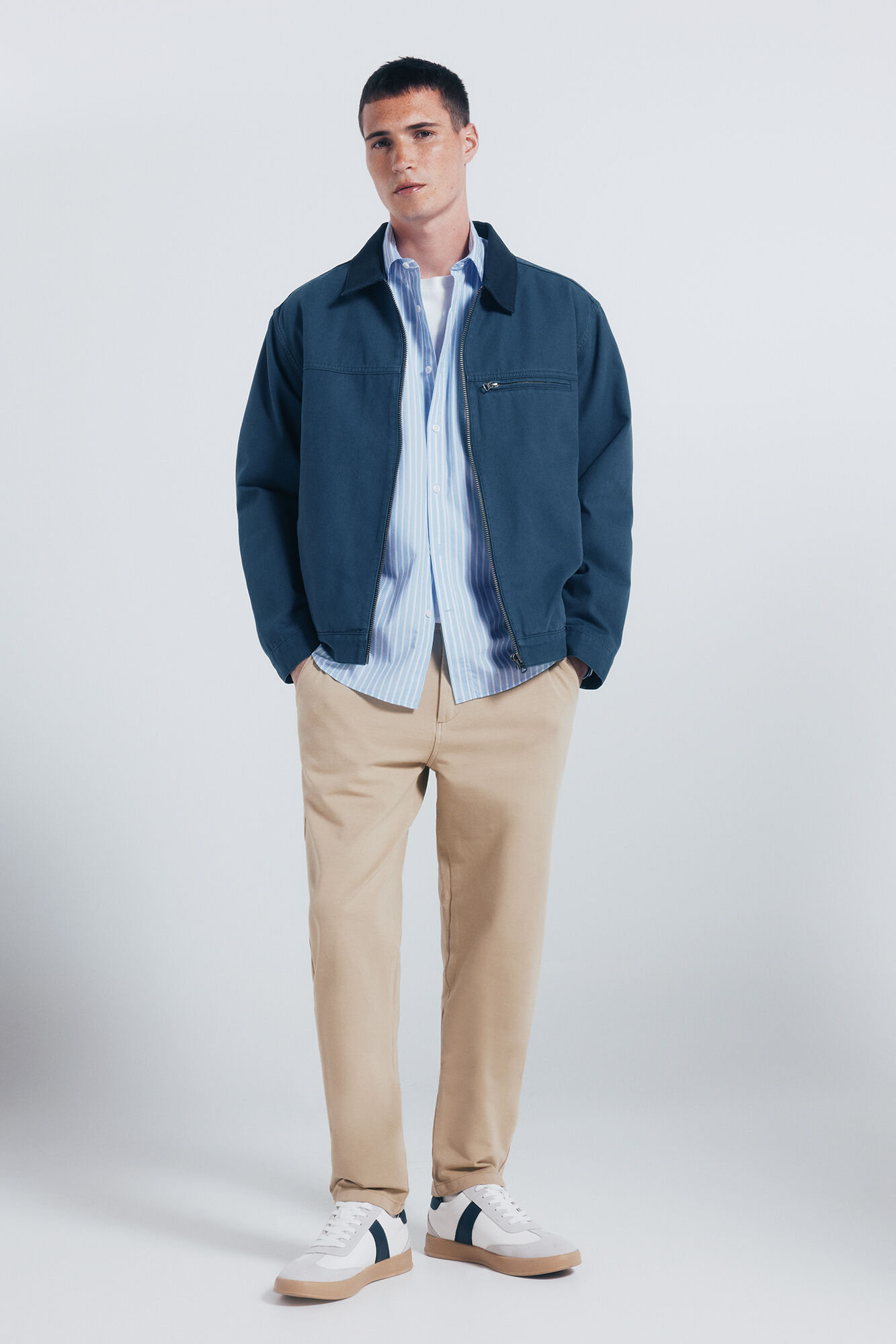 Springfield Camisa de popelina riscas