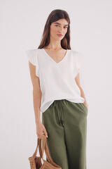 Springfield Blusa volantes marrón