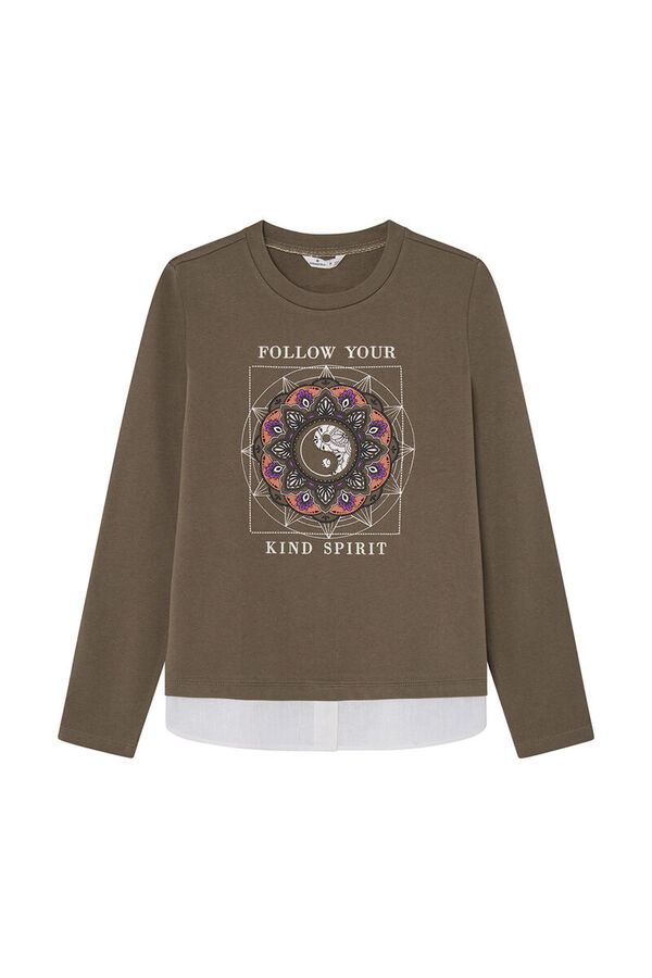 Springfield Sweat-shirt « Follow your kind spirit » gris