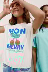 Springfield Kids Camiseta da menina cereja branco