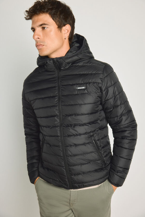Jack & Jones Blus&atilde;o puffer gola alta preto