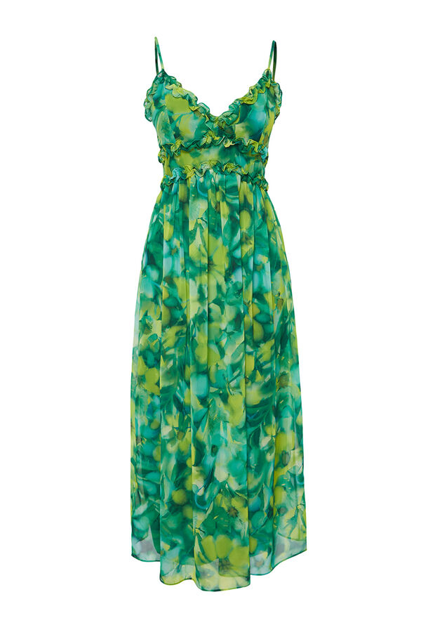 Trendyol Vestido comprido estampado verde