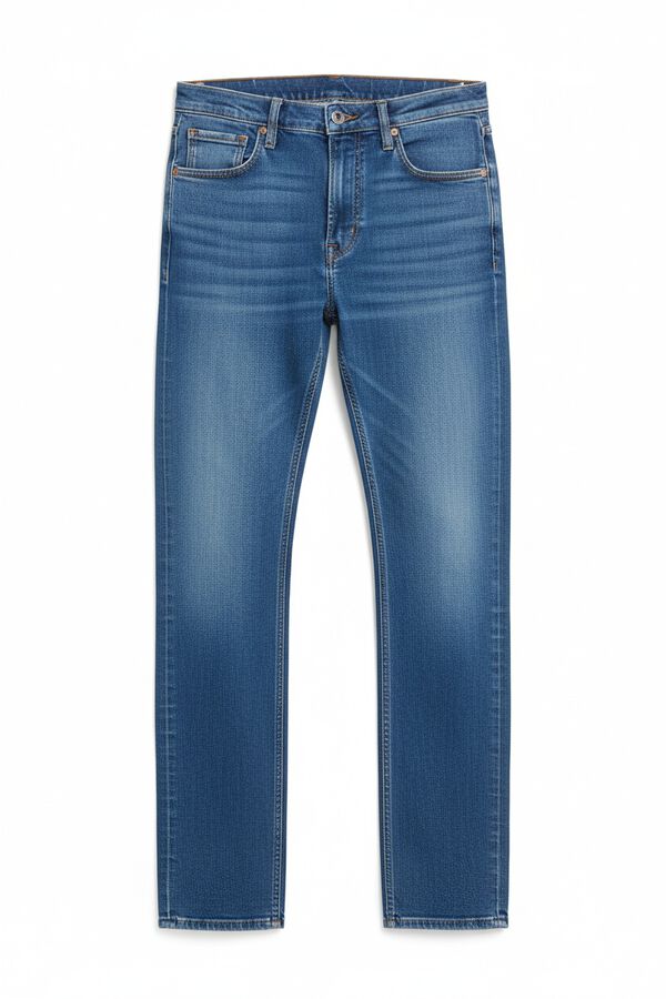 Springfield Jeans lavagem m&eacute;dia slim fit azul