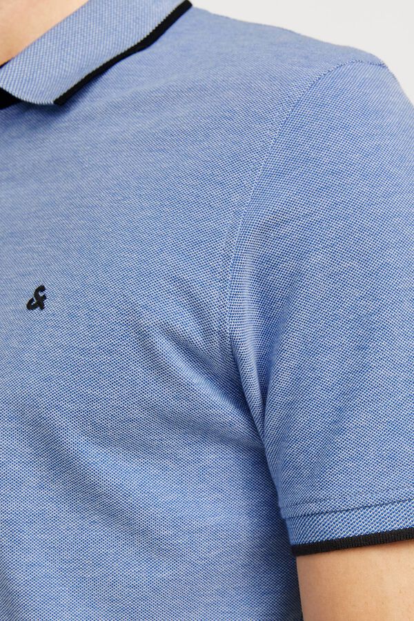 Jack & Jones Polo de manga curta b&aacute;sico azul