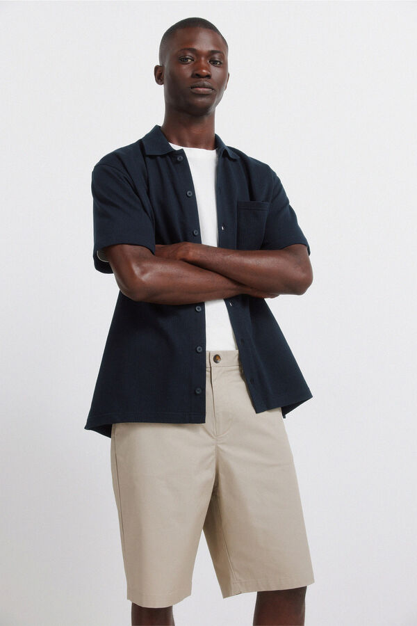 Springfield Bermudas de algod&atilde;o relaxed fit bege