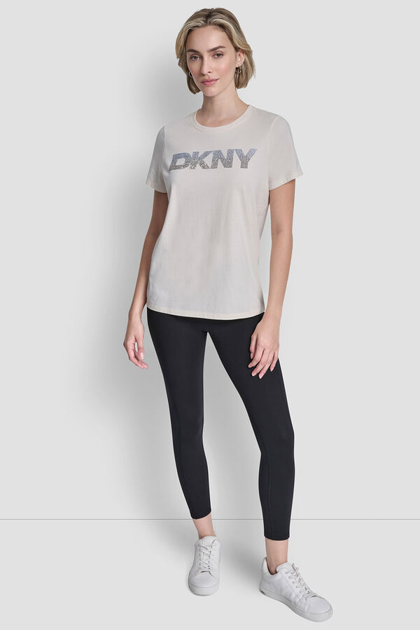 DKNY T-shirt com logo bege