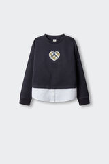 Springfield Kids Sweatshirt bimaterial cora&ccedil;&atilde;o menina azul