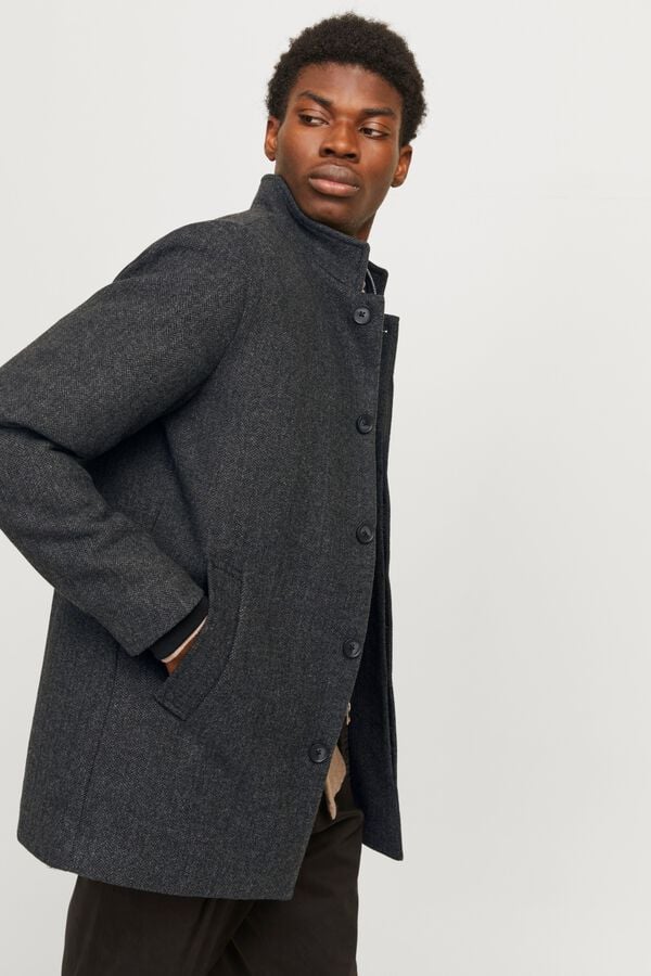Jack & Jones Sobretudo curto de l&atilde; cinzento