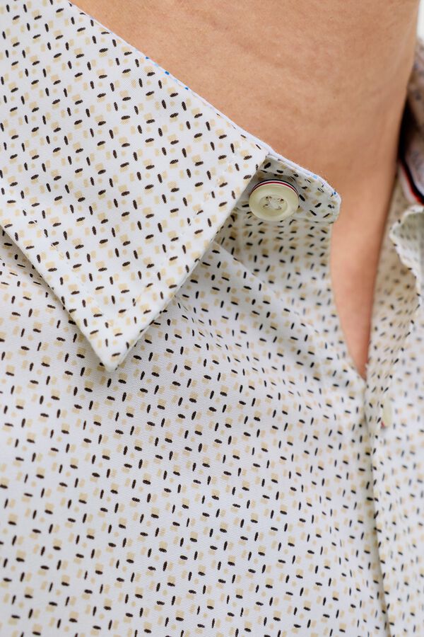 Jack & Jones Camisa slim fit estampada bege