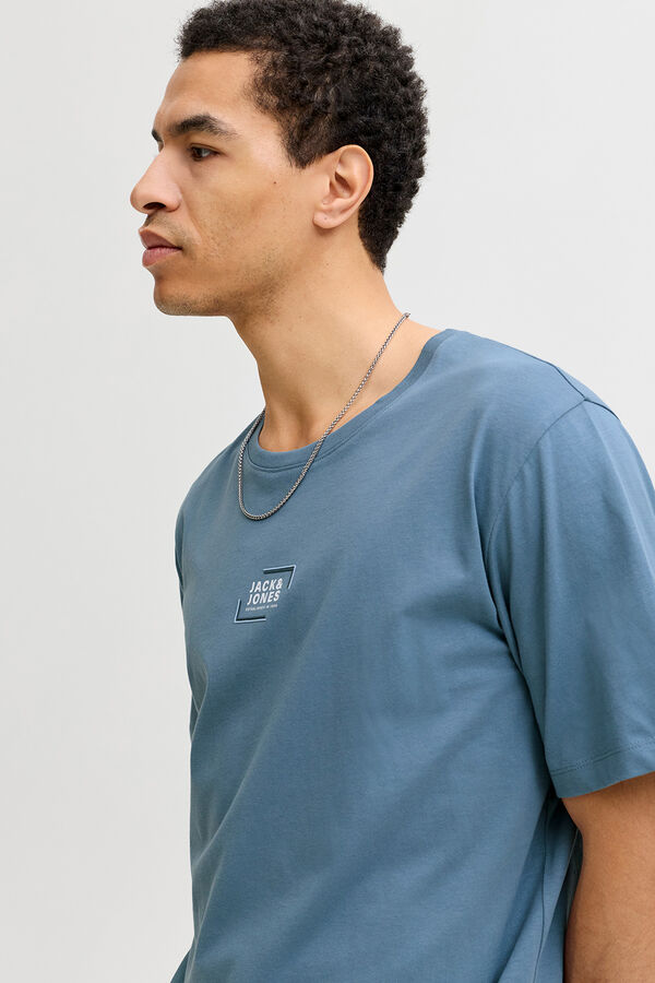Jack & Jones T-shirt com logo na frente cinzento