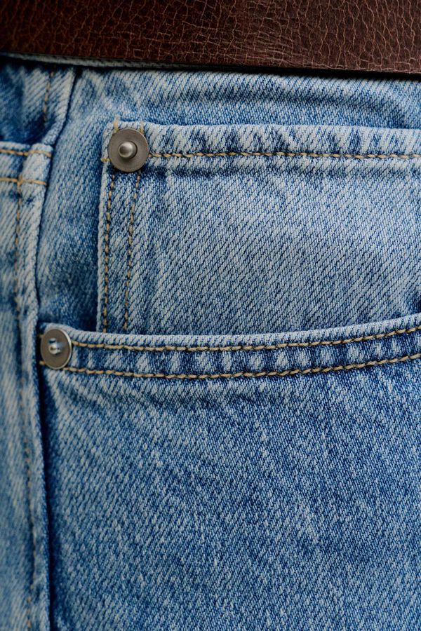 Jack & Jones Jeans perna larga cintura m&eacute;dia em algod&atilde;o azul