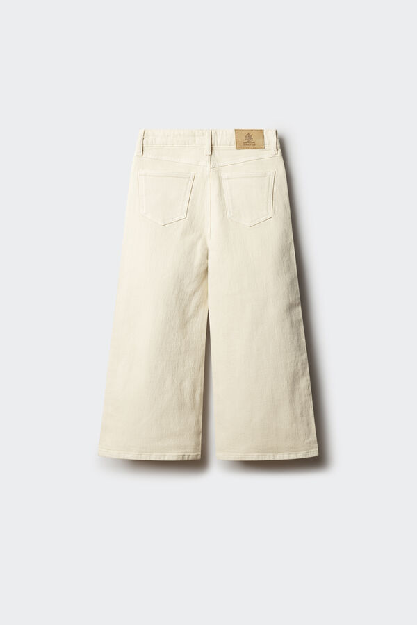 Springfield Kids denim jeans culotte para meninas estampado