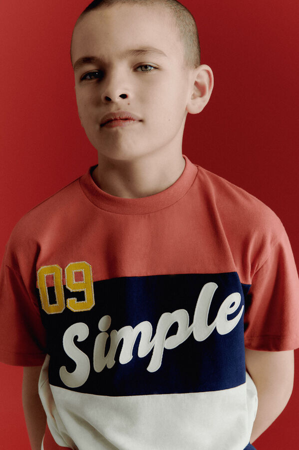 Springfield Kids T-shirt de manga curta com recortes e costuras desportiva de menino multicolour