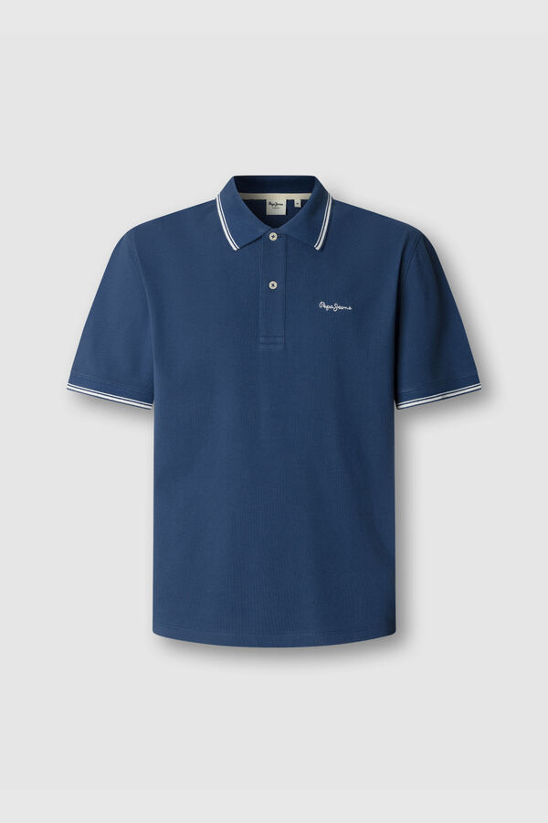 Pepe Jeans Polo piqu&eacute; regular com logo azul