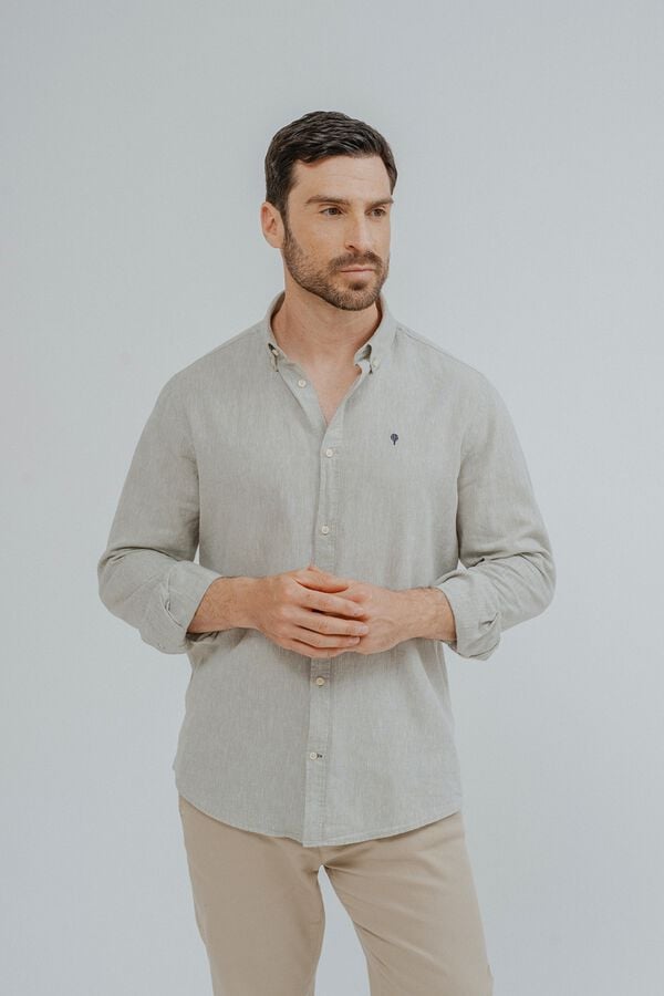 Celopman Camisa em linho verde