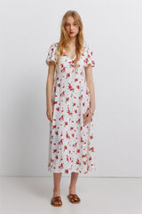 Springfield Vestido midi bordado su&iacute;&ccedil;o vermelho