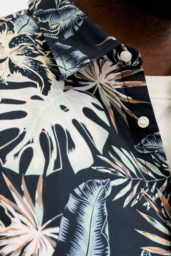 Jack & Jones PLUS Camisa resort estampado tropical preto