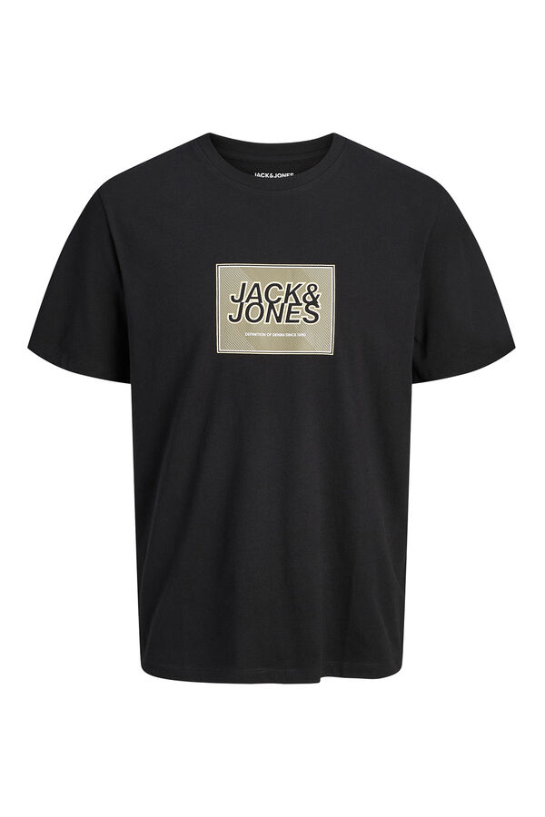 Jack & Jones Camiseta b&aacute;sica com logo preto