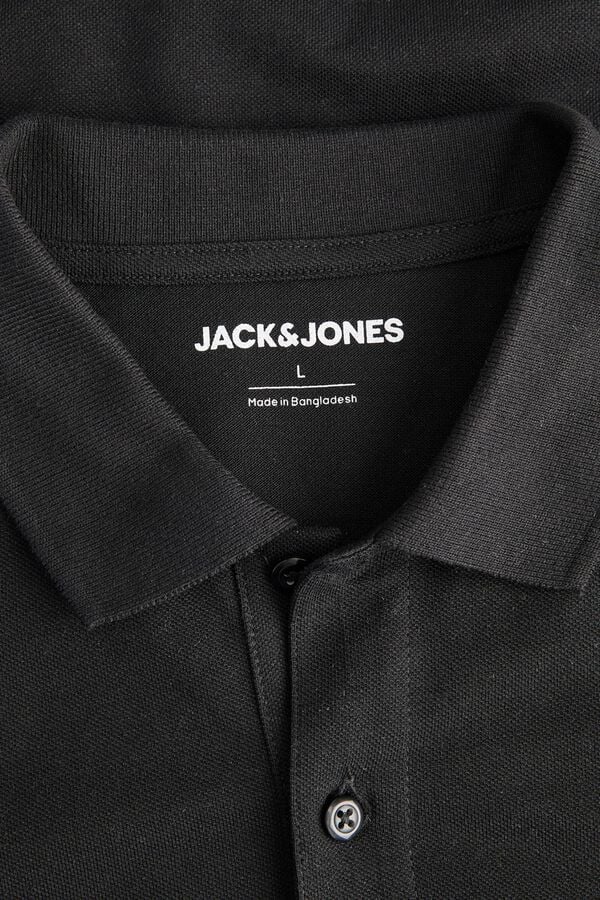 Jack & Jones Jersey-knit regular fit polo shirt black
