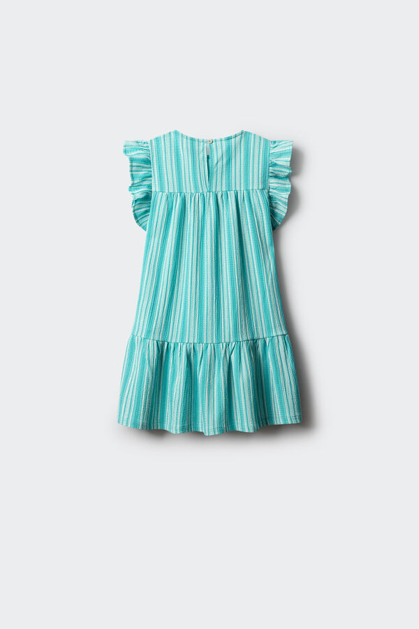 Springfield Kids Vestido de riscas para menina verde