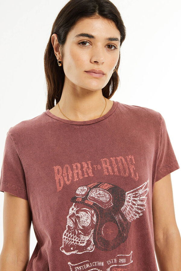 System Action Camiseta posicional moto burdeos