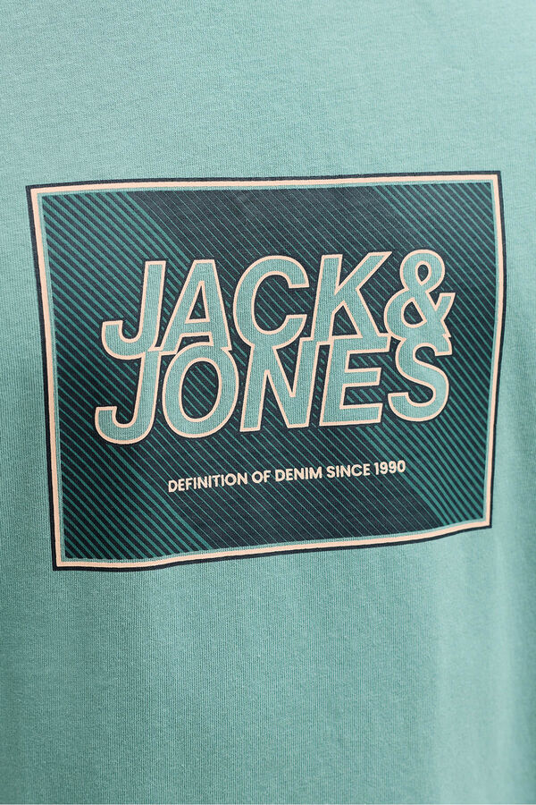Jack & Jones Camiseta b&aacute;sica com logo azul