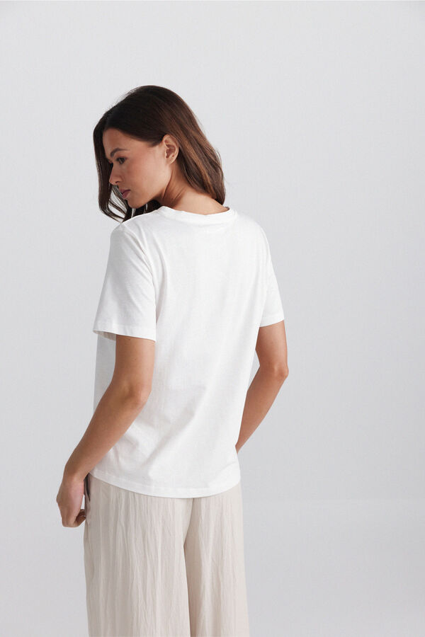 Springfield T-shirt de manga curta com estampado boho branco