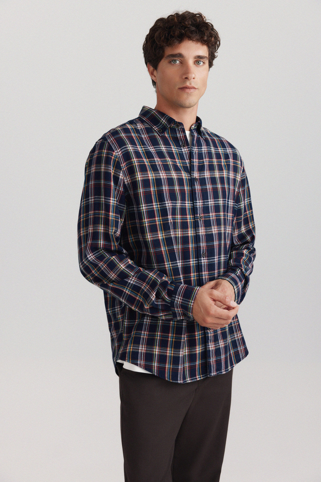 Springfield Camisa cuadros tencel lino