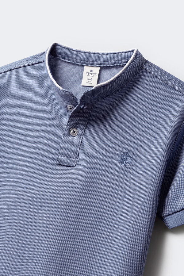 Springfield Kids Polo cuello mao oxford niño azul