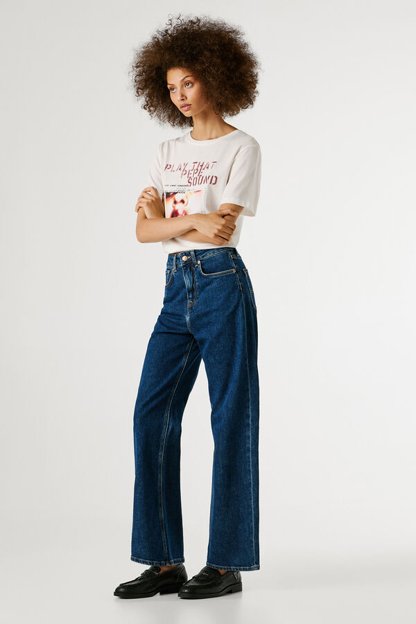 Pepe Jeans Pantal&oacute;n vaquero recto tiro ultra alto azul