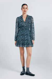 Springfield Vestido corto smock gasa