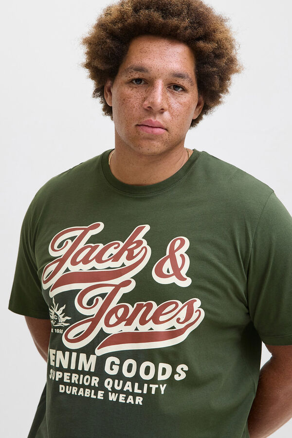 Jack & Jones PLUS T-shirt b&aacute;sica manga curta verde