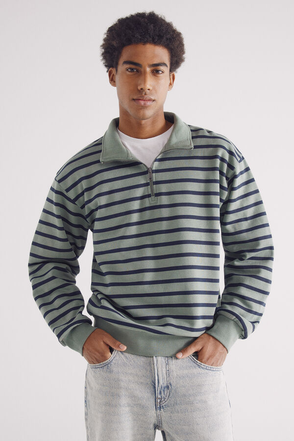 Springfield Sweatshirt trucker riscas verde