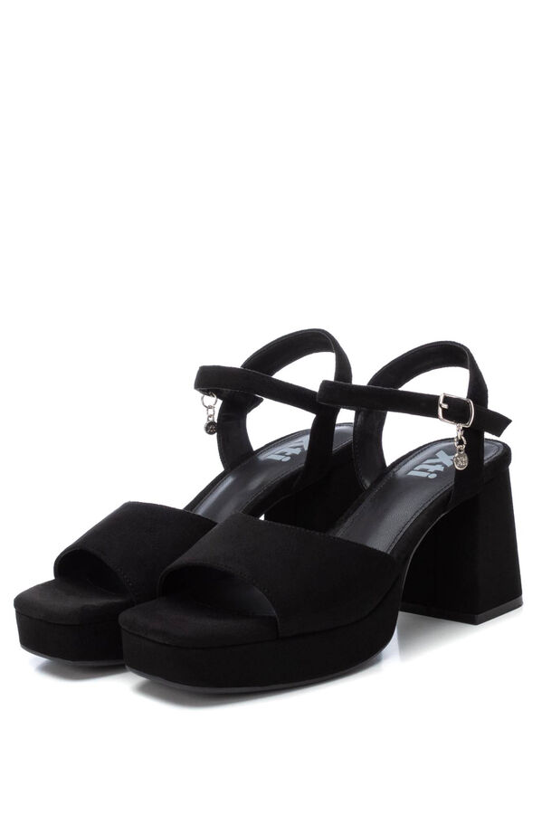 XTI Women's suede sandal  black