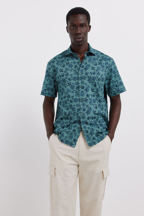 Springfield Cal&ccedil;as cargo em linho comfort slim fit branco