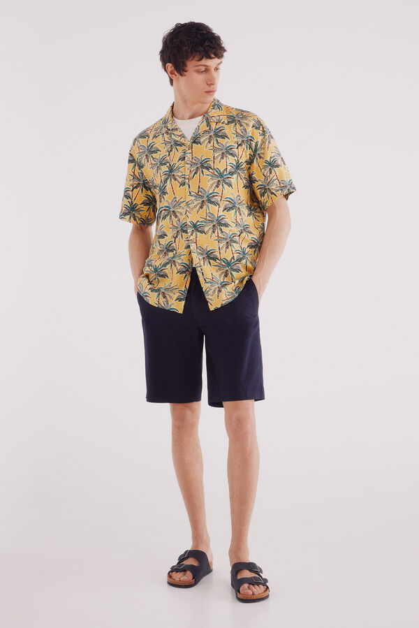 Springfield print viscose short sleeve shirt printed