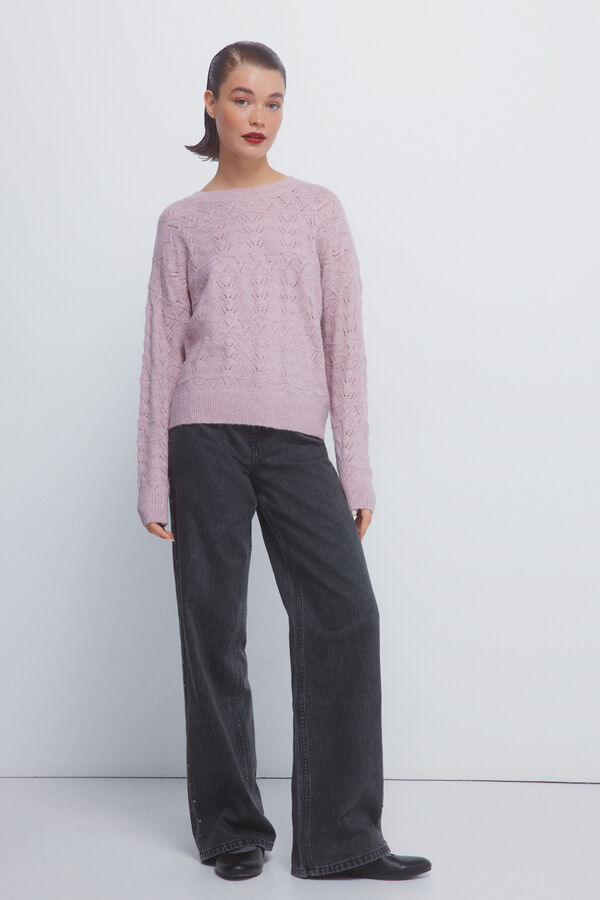 Springfield Camisola lurex pointelle rosa