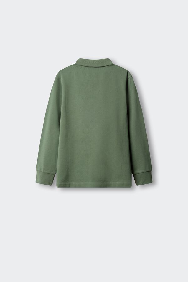 Springfield Kids Polo de manga comprida b&aacute;sico para menino verde