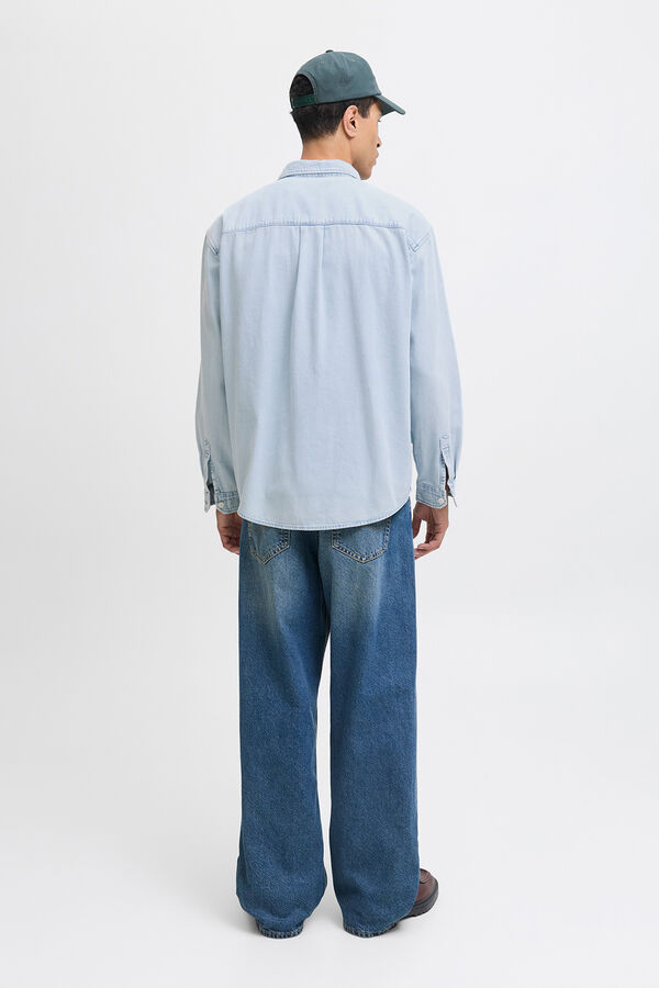 Jack & Jones Camisa denim manga comprida em sarja azul