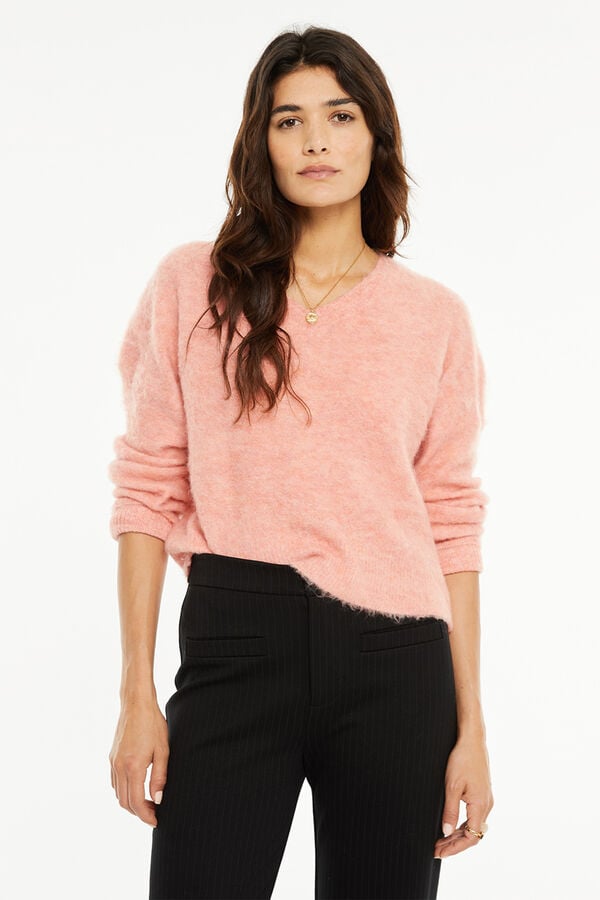 System Action camisola com decote em V borgonha