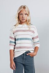 Springfield Kids Camisola às riscas para menina rosa